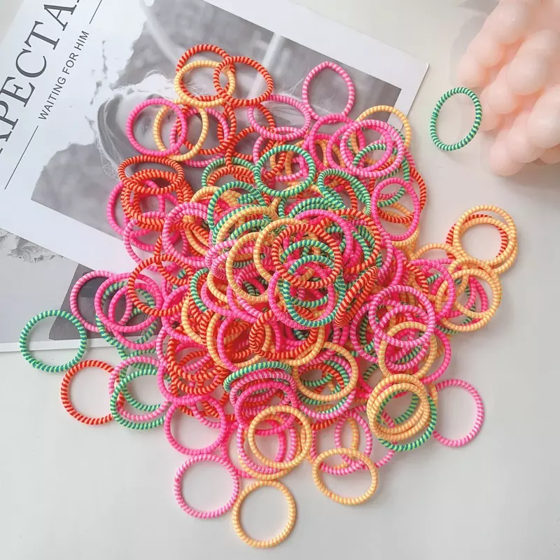 New 50/100 Pcs Hair Bands Girl Candy Color Elastic Rubber Band Hair Band Child Baby Headband Scrunchie Accessories for Hair