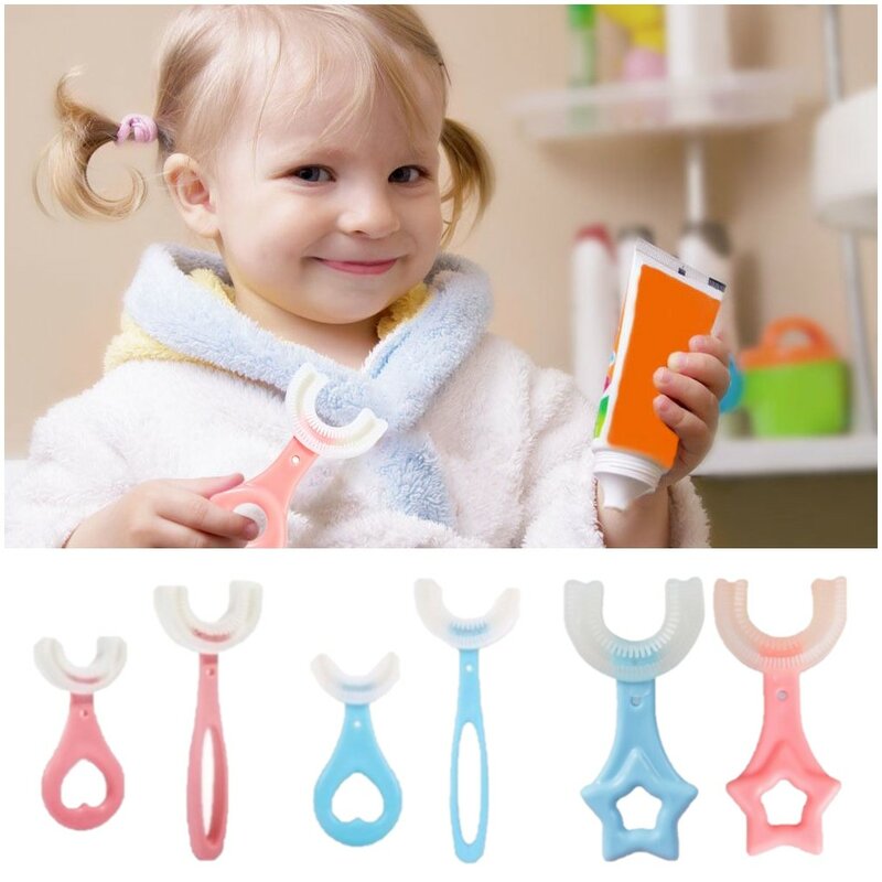 Baby U-Vormige Tandenborstel Kinderen 360 Graden Tandenborstel Bijtringen Zachte Siliconen Baby Borstel Kids Tanden Oral Care Hot Koop 2022