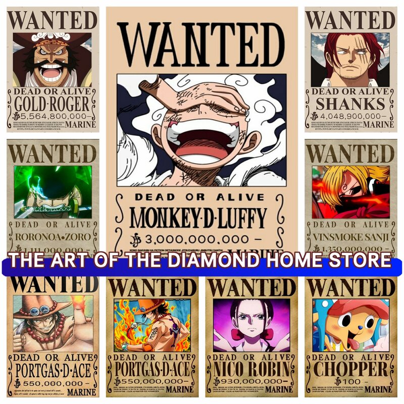 Pintura de diamante AB de una pieza, mono D. Luffy A Reward bordado de diamantes Roronoa Zoro hecho A mano 5D DIY mosaico arte regalos nuevo