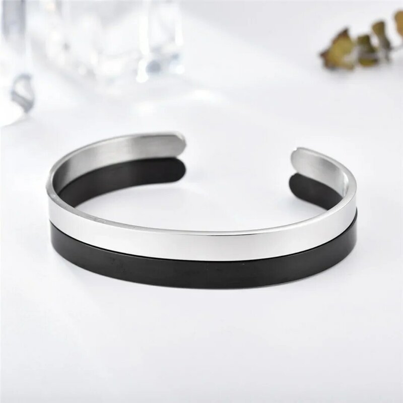 Bracelet manchette réglable en acier inoxydable pour femme, bracelet plaqué or et argent, bijoux élégants pour fête d'anniversaire, 4mm, 6/8mm de largeur