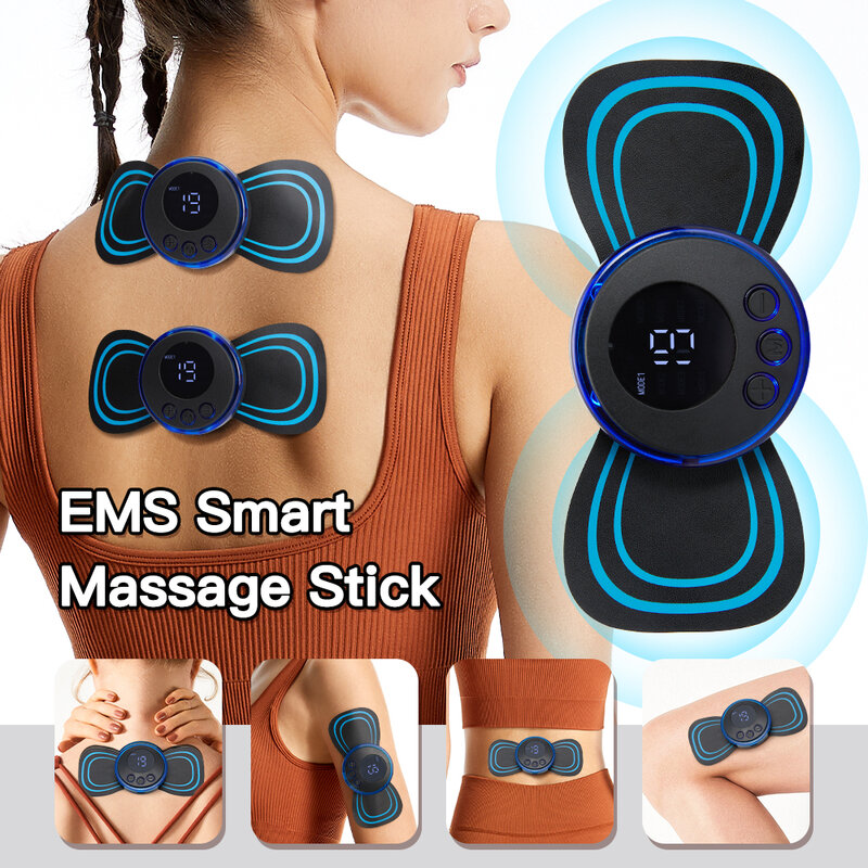 Masajeador de pies eléctrico EMS, almohadilla de masaje recargable para cuello, herramientas de masaje para uso doméstico, alivia el dolor de pies y cuello