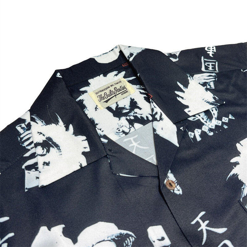 WACKO MARIA Tenkoku camisa de manga corta de Tokio para hombres y mujeres, camisetas hawaianas de moda, Tops de alta calidad