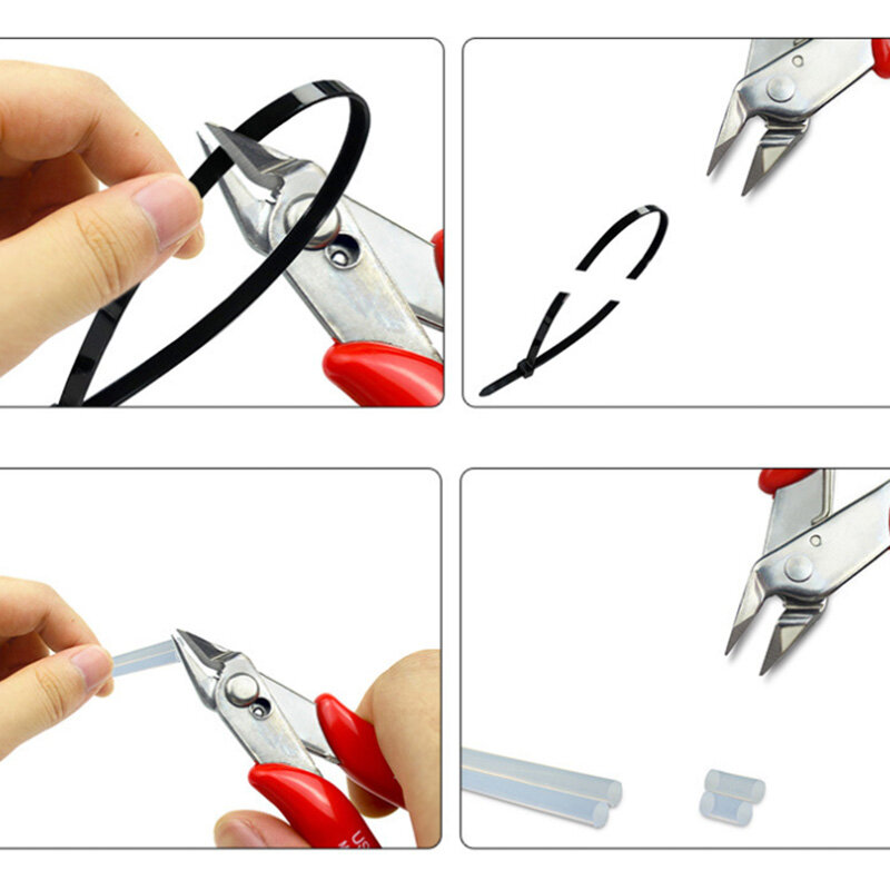 170 Kawat Pemotong Tang Pemotong Praktis Kawat dan Kabel Pemotongan Tang Datar-hidung DIY Pemangkas Bevel Cutter Alat Tangan Merah