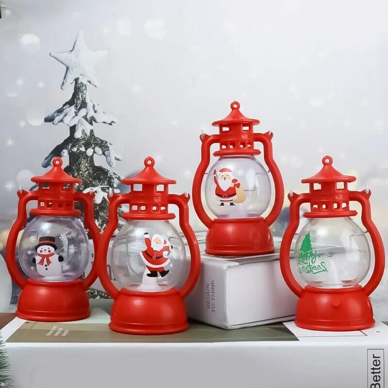 Portátil Papai Noel lanterna LED, luz noturna, enfeites de Natal, lâmpada, Natal, ano novo, festa, decoração de casa