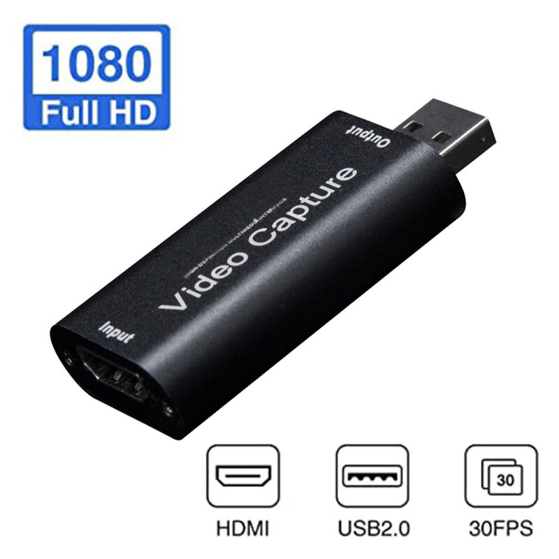 Cartão de captura de vídeo compatível com HDMI, Video Grabber, Live Streaming Box, Gravação para PS4, XBOX, Jogo telefônico, DVD, Câmera HD, USB 2.0, 4K