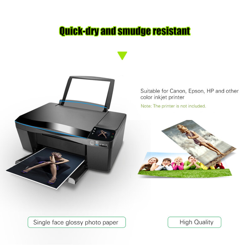 Professional 4R ขนาด100แผ่น Glossy Photo Paper กระดาษกันน้ำแห้งเหมาะสำหรับ Canon Epson Inkjet HP สีเครื่องพิมพ์แผ่น