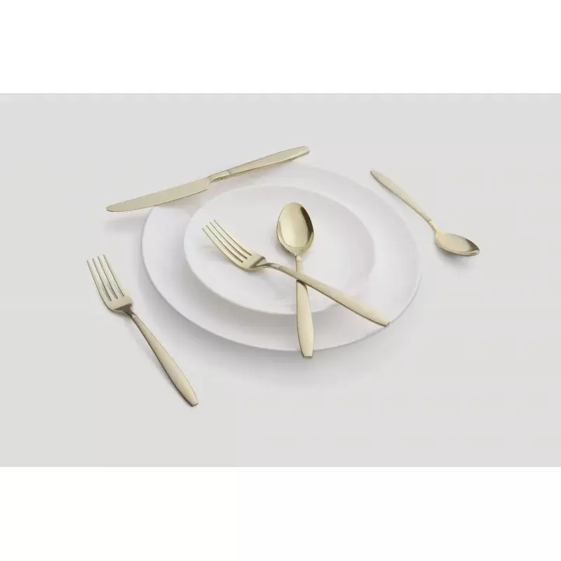 Graze by Cambridge Mathison Champagne Sand & Mirror Stainless Steel 20pc Flatware Set (Service for 4)