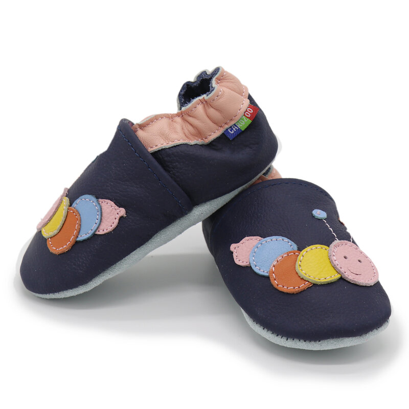 Carozoo-Sapatos de couro de bebê recém-nascido, chinelos infantis, bebê menina e menino