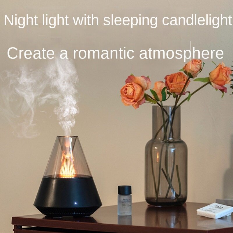 New 150ML Candlelight Humidifier Heavy Fog Diffuser Aromatherapy Home Office Remote Control Night Light Aromatherapy Machine