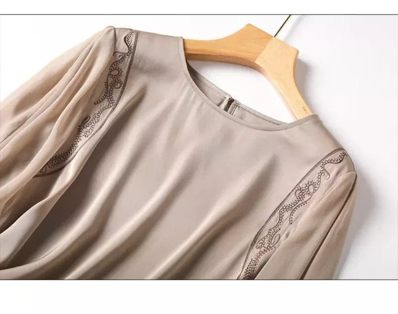 Атласные винтажные женские рубашки, летние блузки в китайском стиле с вышивкой, свободные женские топы с коротким рукавом и круглым вырезом, одежда YCMYUNYAN