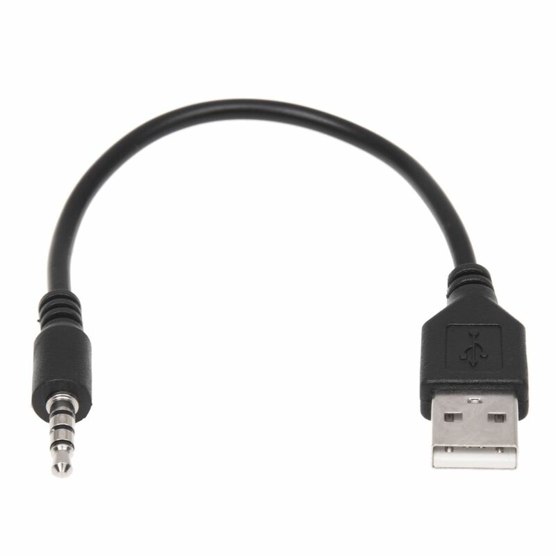 Adaptador macho do cabo do carregador para o carro, Jack audio AUX, USB 2.0, MP3, tomada 3.5mm
