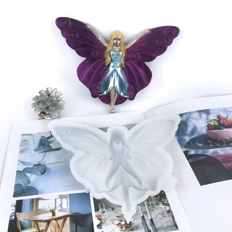 Móc khóa cánh bướm Giáng sinh bán lập thể DIY Khuôn nhựa Epoxy Trang sức
