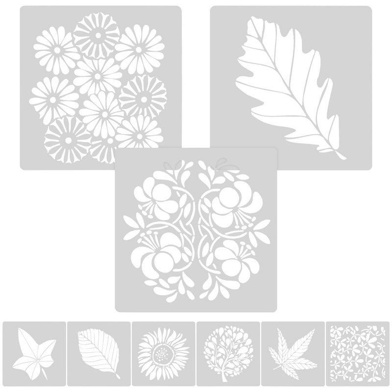9 Pcs Floral Template Stencil Spring Stencil Templates The Pet Leaves Stencil Large Wall