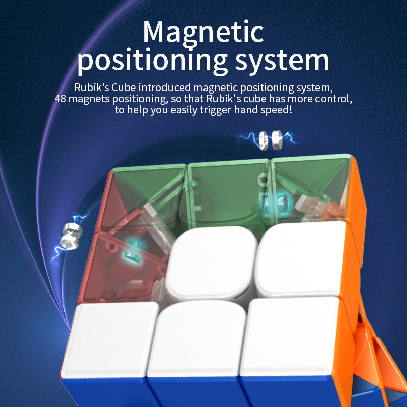 Moyu-Cube magique de vitesse magnétique RS4M 2020 4tage, jouet professionnel sans autocollant, puzzle