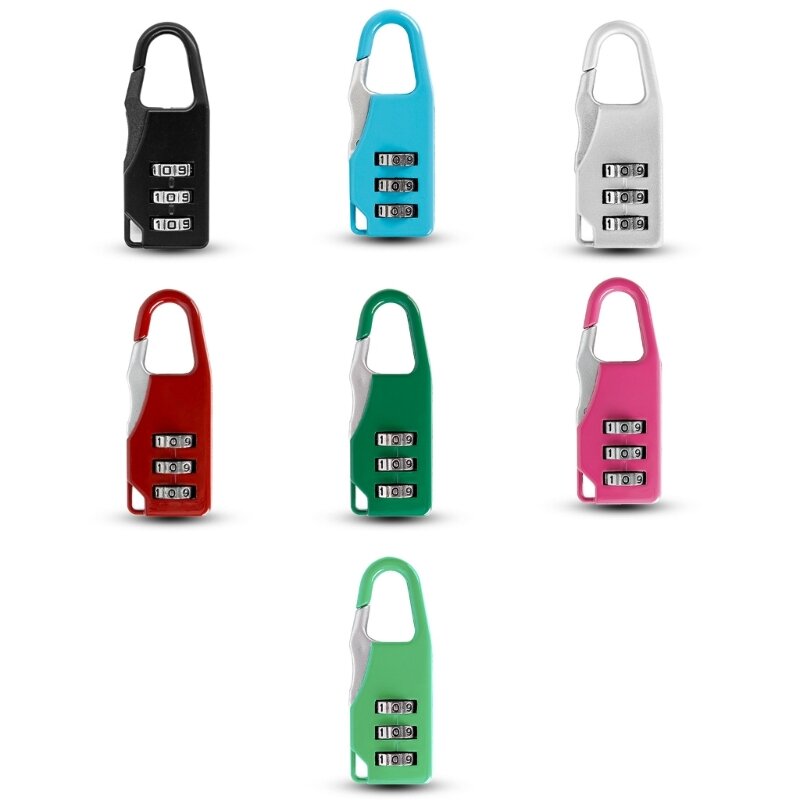 Travel Portable 3 Digit Small Combination Lock Suitcases Mini Resettable Padlock