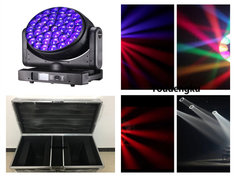 6 pieces with flycase LED Pixel Control 37x40W RGBW 4 in 1 Beam Light Dj Disco Party Zoom Wash LED Moving Head Stage Light