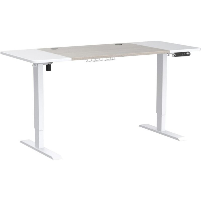 โต๊ะพับได้ไฟฟ้าขนาดนิ้วโต๊ะนั่งปรับความสูงได้พร้อมบอร์ดประกบโต๊ะสำนักงานบ้านตั้งโต๊ะกรอบสีขาว