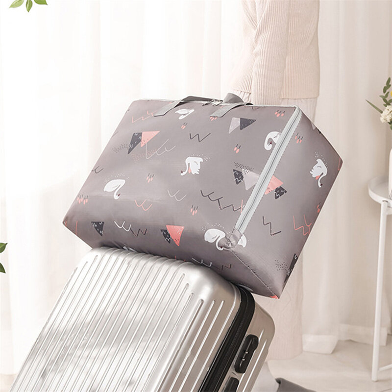 Large Capacity Folding Travel Bags Luggage Bag Unisex Thickening Oxford Cloth Travel Duffel Bags Sturdy Moving House Storage Bag