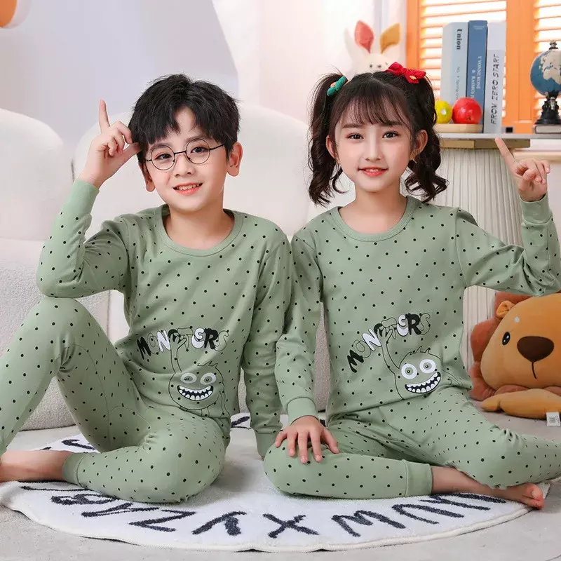 NEW Child Boys Pajamas for 3-14 Years Autumn Pijamas Underwear Suit Baby Girls Clothes Toddler Warm Sleepwear Kids Sleep Pyjamas