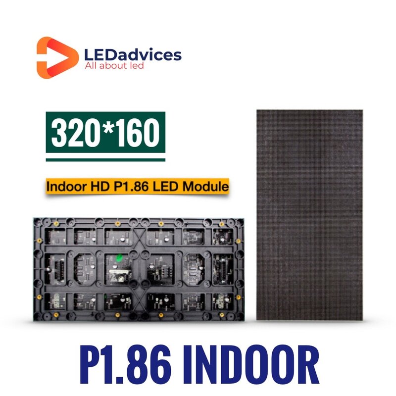P1.86 3840Hz HD Indoor Small Pitch RGB Full Color SMD 320*160mm LED Module For Indoor Fixed Installation Video Display Wall