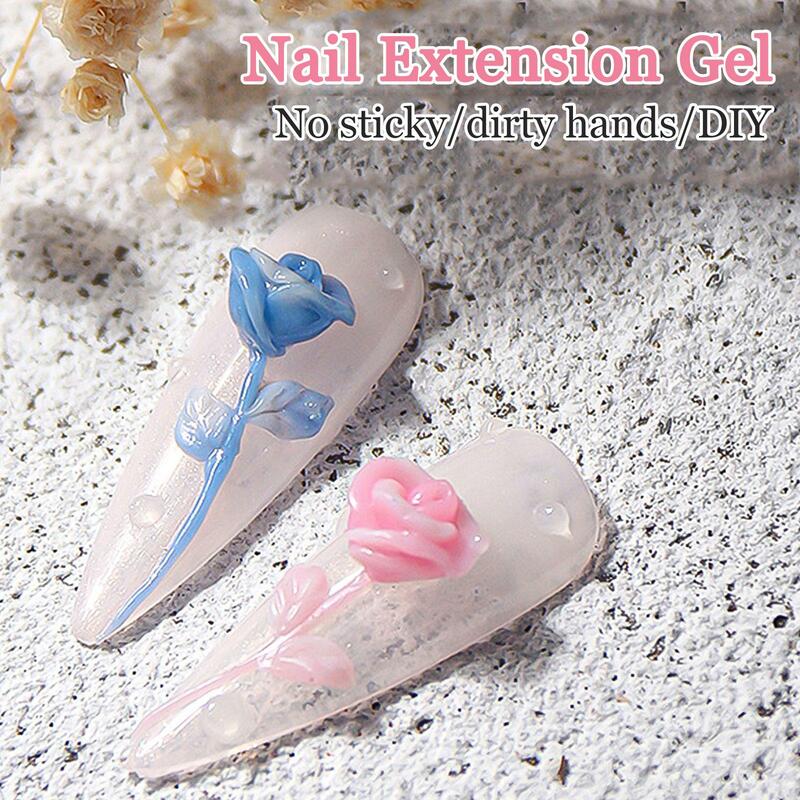 5ML Non Stick Hand Solid Extension Nail Gel Clear Nude Glue Rhinestone Semi Gel Varnis Gel Pink Extension Permanent F6T8