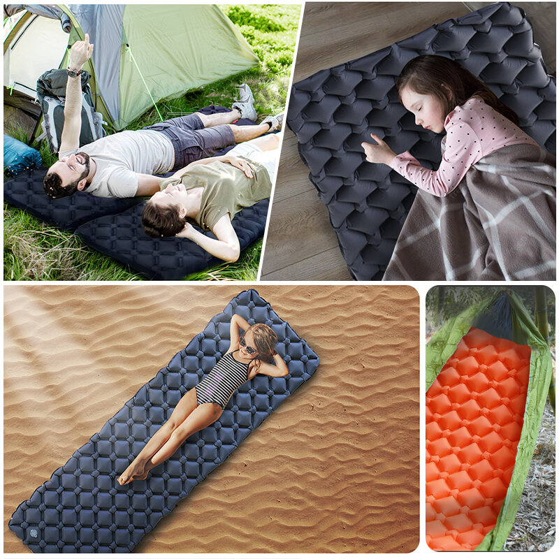 Colchão inflável para acampamento ao ar livre, Almofada de ar ultraleve, Travel Mat, cama dobrável, sem encosto de cabeça, almofada de dormir, caminhadas colchão