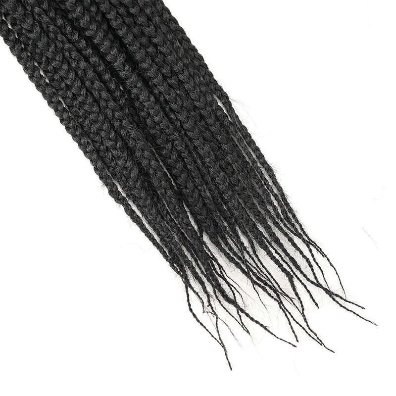 Extensión de cola de caballo trenzada con cordón para mujeres negras, trenzas largas de caja 3X, Clip sintético de cabello de ganchillo, extensión de cabello de cola de caballo