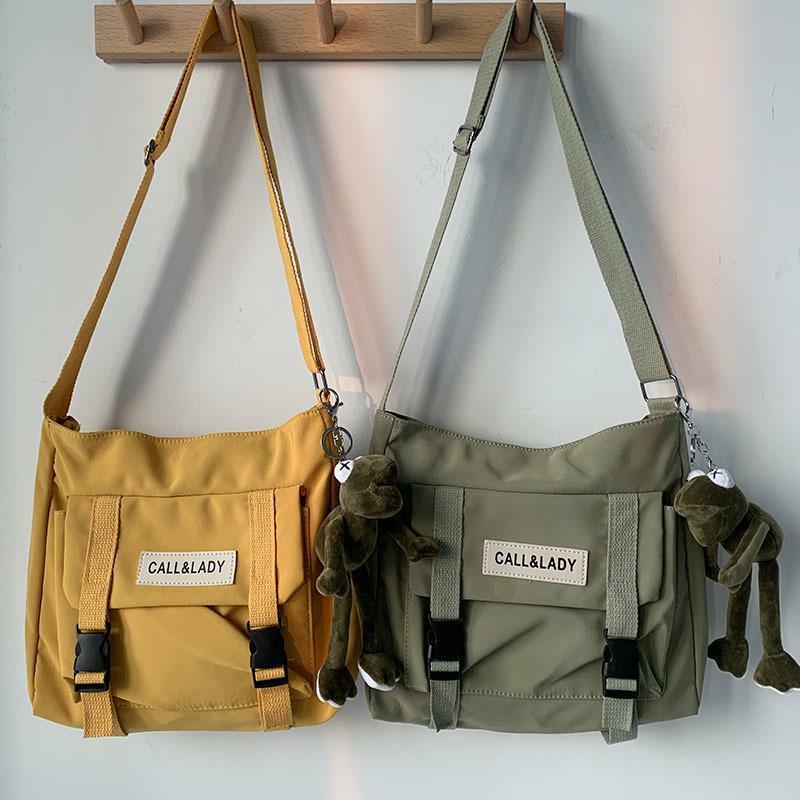 Japanese Simple Messenger Bag Korean Bag Student Nylon Waterproof Canvas Bag Crossbody Bags Women Satchels bag packs for girls