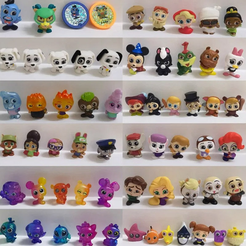 Conjunto de figuras de Anime de Disney, muñecos de ojos grandes, figuras de personajes populares, serie 11, Kawaii, modelo de dibujos animados, juguetes, regalos de decoración