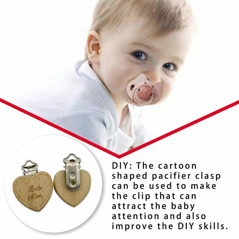 Infant Wood Pacifiers Chain Clip Nipple Clips Handicraft Feeding Care