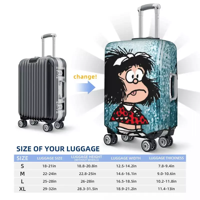 Cubierta de maleta Mafalda In Shock, divertido vuelo, crucero, viaje, equipaje práctico, suministros de protección