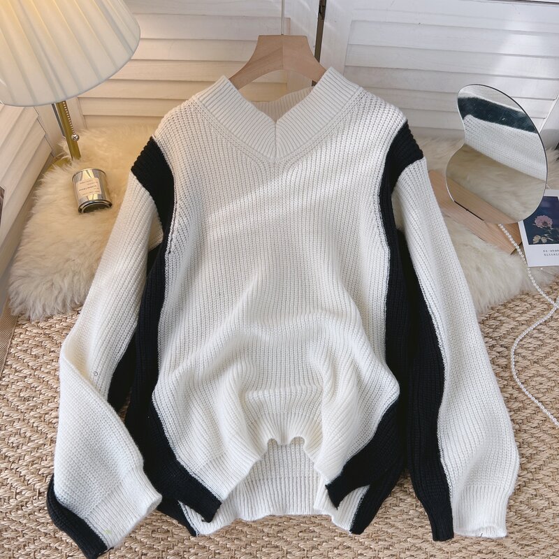 Loose Knitted Women Sweater Pullovers Autumn Winter Thicken Warm Female Pulls Outwear Coats Top Quality