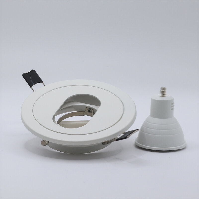 Accesorios de luz descendente de hierro blanco redondo GU10, 85mm, punto de recorte, accesorios de lámpara