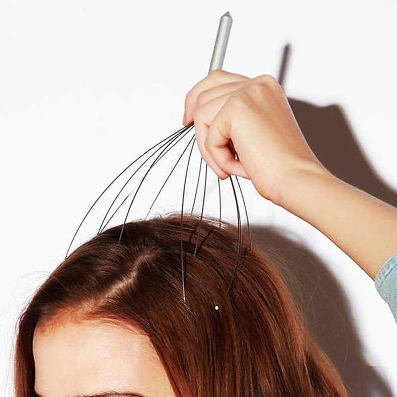 Masajeador de cabeza de pulpo para rascar el cuero cabelludo, masajeador corporal, rascador, alivia la tensión, herramientas de cuidado de la salud al azar