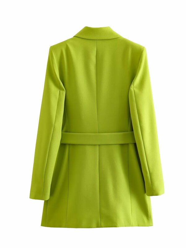 女性用長袖ヴィンテージジャケット,婦人服,コート,ベルト飾り,長さ,新しいファッション,2023