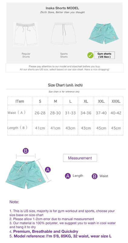 Inaka Power Shorts Summer GYM Workout Mesh Double Layer Embroidery Basketball Running Sports IP Shorts
