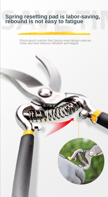 Deli Tools Garden Tree Branch Shears Professional Secateur Pruning Shears Tree Clippers for Tree Branches