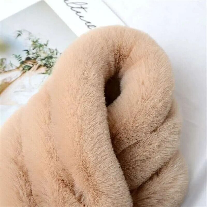 Fashion Thicken Warm Comfortable Soft Plush Scarves Fluffy Shawl Faux Fur Scarf Neck Warmer
