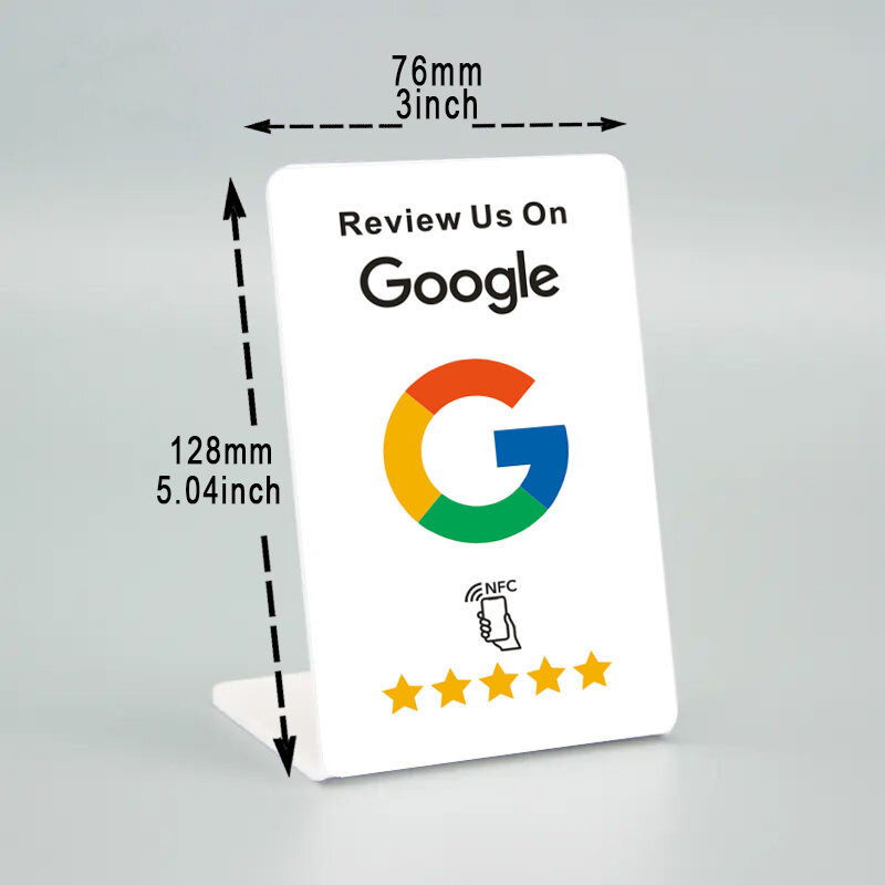 Google reviews NFC Stand NFC Mobile Phone TAP URL writing Social Business Review cards