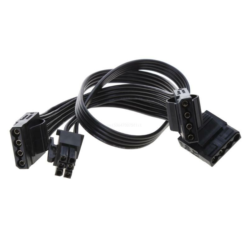 Cable adaptador conector recto IDE 6 pines a 3 para fuente alimentación PC escritorio, envío directo