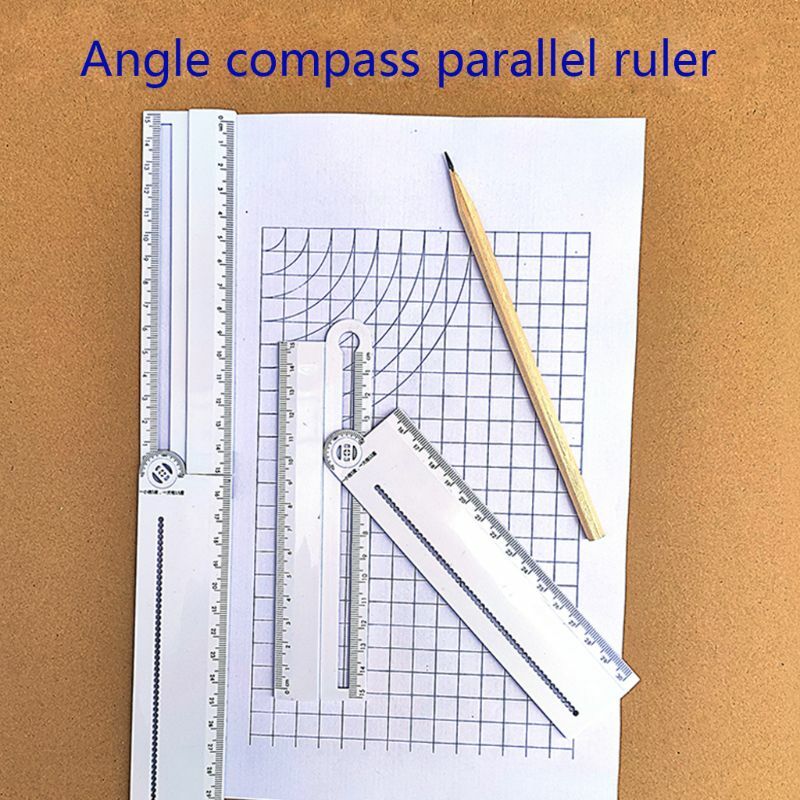 30cm Transparent Rectangle Ruler Protractor Measuring Tool Supplies Accessories Dropship