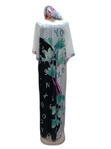 2022 African Dresses for Women African Women O-neck Short Sleeve Printing Polyester Plus Size Long Dress Maxi Dress