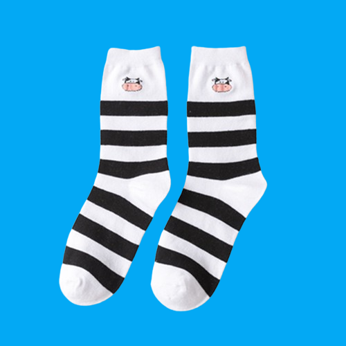 5/10 пар осенние и зимние носки с пятнистым рисунком коровы женские хлопковые носки с мультяшным рисунком однотонные хлопковые носки