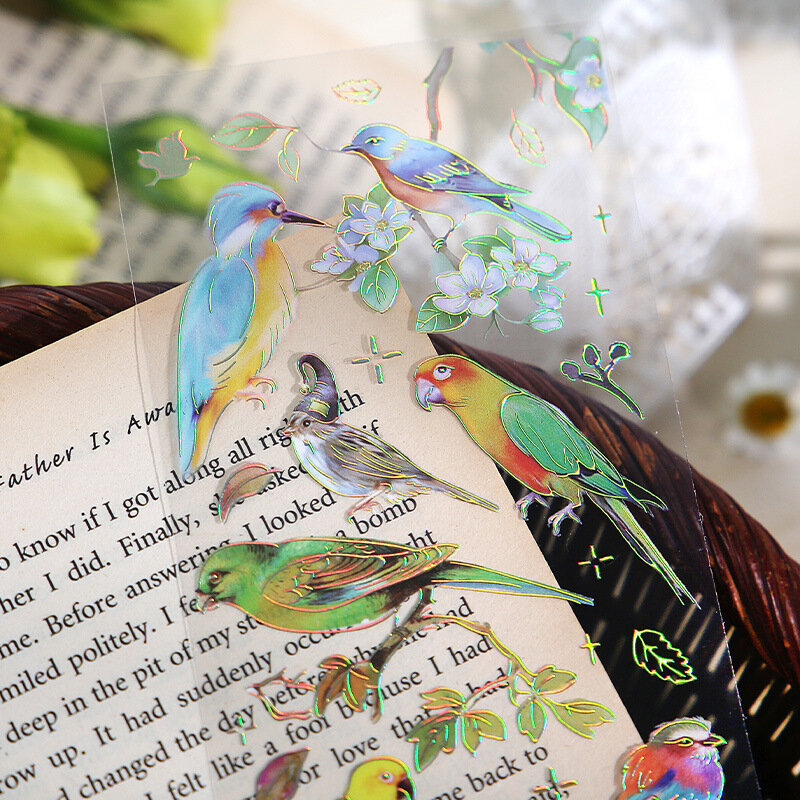 Paquet d'autocollants décoratifs en plumes de libellule oiseau méduse, étiquette de matériel de Scrapbooking, pour Journal, téléphone, agenda, 3 pièces