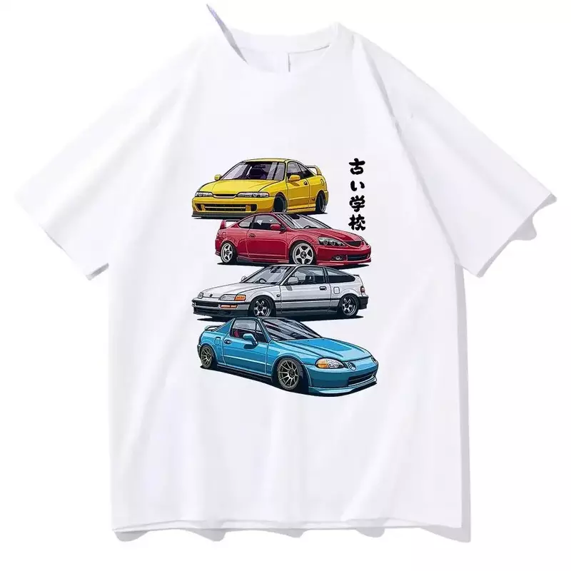Racing Initial D T Shirt Anime Jepang lucu Harajuku Manga T Shirt Fashion kasual lengan pendek ukuran besar T Shirt wanita