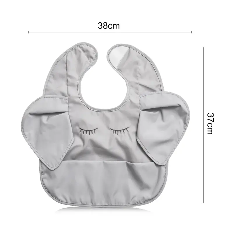 Baby Bibs INS Nordic Style Angel Feed Pocket Burp Girl Boy Infant Meals Bib Waterproof Easy Clean Cute Elephant Bibs Soft PU