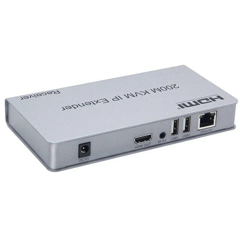 HDMI IP 익스텐더, Rj45 Cat6 이더넷 케이블, USB KVM 비디오 송신기, 리시버 지지대 마우스 키보드, PC 노트북 TV용, 200M