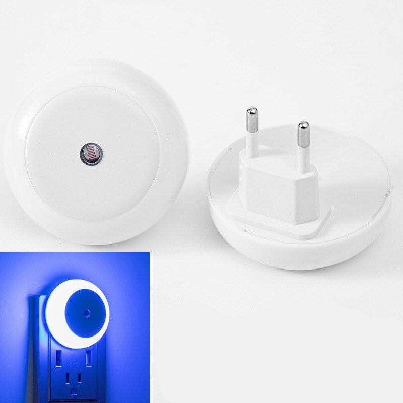Auto Bewegingssensor Led Nachtlampje Plug-In Bed Lamp Indoor Hal Slaapkamer Woonkamer Trap Rood/Blauw/Wit/Warme Verlichting