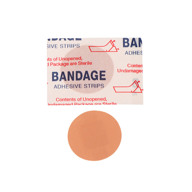 Bandagem adesiva médica impermeável, Mini Band Aid, redondo, pequeno curativo, fita de fixação, 100pcs