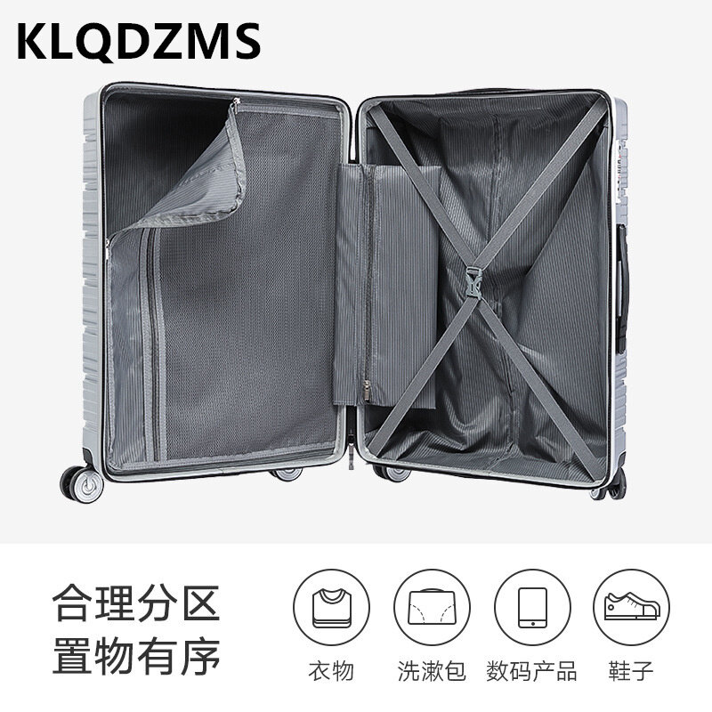 Klqdzms 20-Polegada multi-função bagagem de armazenamento de grande capacidade mala de viagem de embarque de estudantes masculinos e femininos caso do trole